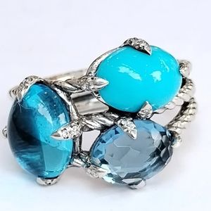 David Yurman Chantelaine multi gemstone ring- size 6